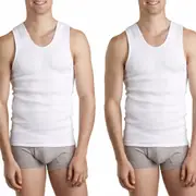 Bonds 2 Pack White Mens Chesty Cotton Plain Singlet Vest Tank Top Undergarment