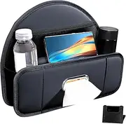 Xinhuju Seat Organizer for Backseat | PU Leather Tissue Holder,Seat Back Organizer Vehicle Storage Pocket Multipurpose Automotive Travel Accessories for Kids Adults