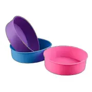 3pcs Round Shape Cake Mold Silicone Baking Mold Silicone Decorative Cupcake Mould For Cake Making (r