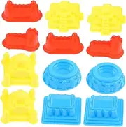 Yardwe 30Pcs Sand Play Castle Mold Kit Thicken Plastic Molds for Beach Fun Random Colors Safe Portable Sand for Developmental Skills and Creative Play