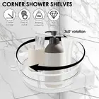 Corner Shower Caddy 360° Rotating Bathroom Corner Shelf with Hook Shower dgolT