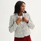 NWT Draper James Plus Size Boucle Blazer in White Multi Size 3X