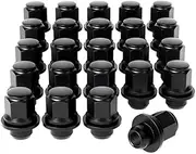 M12x1.5 Lug Nuts with Mag Seat, 21mm Hex 3.7x3cm Blackened Wheel Lug Nuts Compatible with Toyota Lexus Scion Isuzu, Set of 24