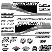 Mercury 125 Four 4 Stroke Decal Kit Outboard Engine Graphic Motor Merc SILVER
