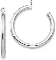 [Diamond2Deal] Women's 14k White Gold Tube Hoop Earring Jackets (30x3mm)