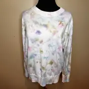 Bloomingdale's AQUA Tie Dye Sweater Boho Size M Vacation Sweater Coastal Granny