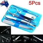 AU Manicure Pedicure Set Stainless Nail Clipper Kit Cuticle Grooming Tool Case