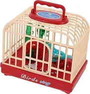 TOBBOMEY Battery Operated Sound Activated Bird Cage Toy Chirping Birds Singing Parrot Voice Control Lifelike Sounds Children