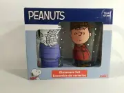 Peanuts Glassware Set W/Snoopy & Charlie Brown 16 oz. NEW