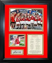 HOFSM.COM Hall of Fame Sports Memorabilia Framed Arsenal F.C. The Invincibles 2003-04 Premier League Champions Facsimile Laser Engraved Signature Auto Soccer Futbol 11"x14"Photo Sig Collage