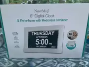 8 Inch Digital Day Calendar Clock 4 MedicationReminders,Digital Clock Large Day