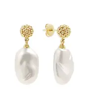 Lagos 18K Yellow Gold Luna Cultured Freshwater Baroque Pearl Drop Earrings