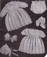 VINTAGE LACY LAYETTE SET / 3ply - COPY baby knitting pattern