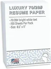 Cranium Press 70lb Luxury Resume Paper 8.5" x 11" Business Paper, Bright White 70 lbs. Text 100 Qty