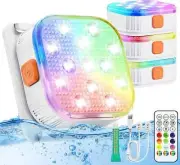 Underwater Lights LED Submersible Pool Lights Rechargeable 200FT Remote Control