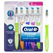 5 Packs Oral-B Pulsar Battery Power Soft Vibrating Bristles Toothbrush Oral Care