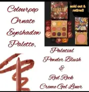 Colourpop Ornate Eyeshadow Palette, Palatial Blush & Red Rock Gel Eyeliner
