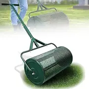 24 Inch Compost Spreader, Peat Moss Spreader, Metal Mesh Push Spreader with T Shaped Handle, Topsoil Spreader for Lawn and Garden for Homes, Farms
