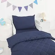 CARUILI Toddler Bedding Set for Boys, 4 Piece Toddler Boy Bedding Set, Super Soft & Lightweight Toddler Comforter Set Includes Comforter, Flat Sheet, Fitted Sheet, Pillowcase (Blue)