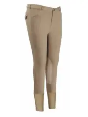 TuffRider Men's Micro Cord Patrol Knee Patch Breeches Size: 28, Color: Light Tan