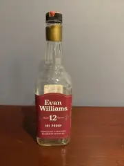 Evan Williams 12 Year Old Bourbon Gold Top Japanese Export Empty Bottle Unrinsed