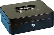 Cash Box with Lock,Compact Cash Safe Lock Box | Locking Secure Metal Portable Saving Organizer for Valuables Home Security Document Register Business Storage Passport