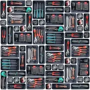[Giklux] 45 Pack Tool Box Organizer Tray, 3-Sizes Tool Box Organizers And Storage, for Hammer, Wrench, Screw, Small Parts Toolbox Organization, Tool Cart Chest Garage Drawer Organizer Tray, Grey