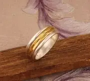 Solid 925 Sterling Silver Bohemian Tone brass Spinner Ring Unique Design For Her