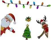UTHCLO 1Set Reflective Christmas Car Magnets Festive Holiday Decorations for Auto Refrigerator and Mailbox Unique Bulb Pattern Design for Charming Christmas Decor