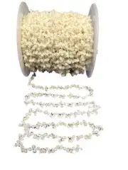 White Chalcedony Rosary Chain, 24K Gold, 3mm Beads, Healing Crystals, Spiritual