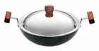 Futura Hard Anodised 1.5 Ltr 22 cm Deep Fry Wok Pan With Lid AK15S By Hawkins