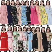 Muslim Kids Girls Long Dress Prayer Abaya Islamic Party Robe Kaftan Christmas