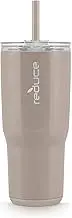 REDUCE Cold1 24 oz Tumbler with Lid and Straw - Dual-Wall Vacuum Insulated Stainless Steel Tumbler - Keeps Drinks Cold up to 24 Hours - Inner Ounce Markings to Track Hydration - OG Sand