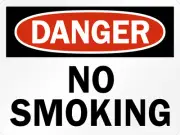 DANGER NO SMOKING OSHA DECAL SAFETY, SIGN, Aluminum, 9x12