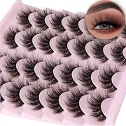 14 Pairs Wispy Faux Mink Lashes Fluffy Eye Lashes Natural Look 5D Volume 16mm Fake Eyelashes Pack by TNFVLONEINS