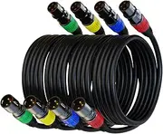 AuxLink XLR Cables, XLR Microphone Cable 25 ft 4 Pack, Gold-Plated 3-pin XLR Speaker Cable Male to Female Balanced Mic Cable