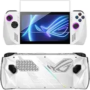 NUHFUFA Case with Tempered Film Compatible with ASUS ROG Ally 7 Inch Gaming Handheld, All-in-One TPU Soft Silicone Anti-Scratch