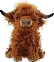 Scottish Highland Cow Plush Animal Plush Toy,Soft Stuffed Bull Plush Cow Toy for Farm Home Decor,Cute Animal Doll Gift for Kids Friends(9.8 inch)