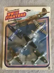 NEW 1990 Zylmax WWII Fighter AirPlane Diecast Set P51 P40 F4 Stuka Spitfire