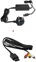 WICAREYO Power Supply Adapter with AV Cable for GameCube, Charger Power Adapter with Audio Video Cord for GameCube NGC UK Plug