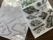 Seashells die & Stamp set by picket fence