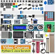 SunFounder Ultimate Starter Kit for Raspberry Pi 4B 3B+ 400, Java Python C Scratch Node.js, Online Tutorials,161 Projects, 337 Items (Camera Module, Speaker, I2C LCD etc)