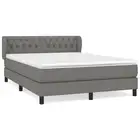 Box Spring Bed Queen Size Dark Grey Mattress Fabric 153x203 cm Comfort 3359