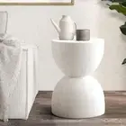 Oikiture Coffee Side Table Bedside End Stone Stool Stand Outdoor Indoor
