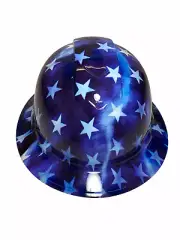 CUSTOM HYDRO DIPPED Hard Hat Ridgeline Full Brim Blue and White Stars