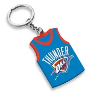OKC Oklahoma City Thunder NBA Basketball Rubber Keyring with Team Logo Screen...