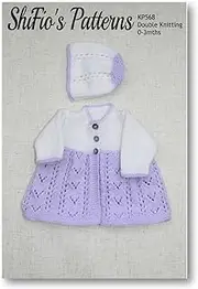 Knitting Pattern for Baby Jacket and Matching Bonnet, Baby Knitting Pattern for Jacket and Hat, Double Knitting for Babies, DK Pattern, 0 to 3 Months, KP568