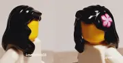 New LEGO Hawaiian Flower HAIR Hibiscus Black Over Shoulder Pulled Back One Side