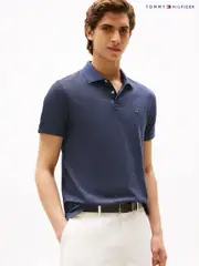 Tommy Hilfiger Blue Two Tone Mercerised Polo Shirt (H52347) | $231