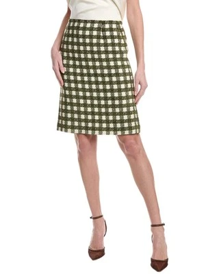 Oscar De La Renta Chenille Tweed Silk-Lined Wool-Blend Pencil Skirt Women's